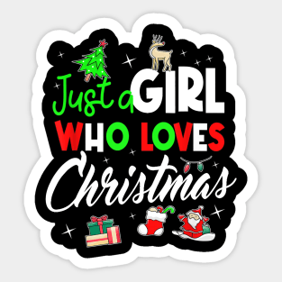 this girl loves christmas Sticker